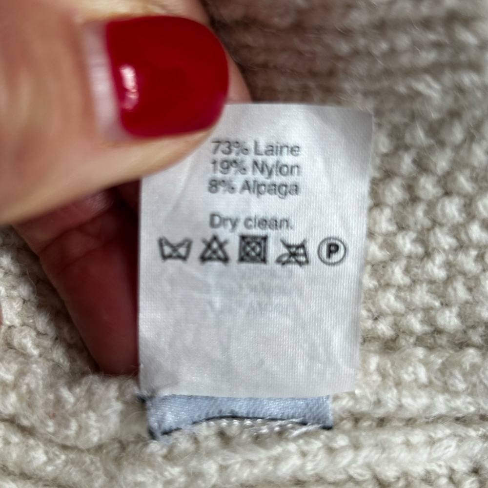 Madewell Women’s Wool Blend Cable Knit Turtleneck Sweater Cream Ivory Warm Sz XS - Picture 10 of 10